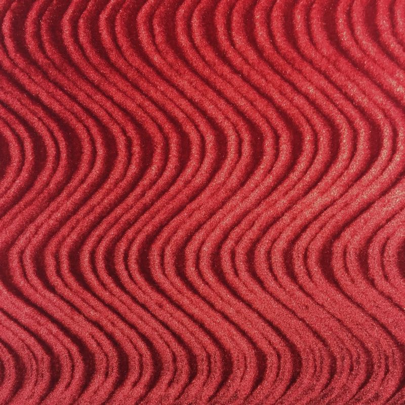 Flocking Velvet with Wave: 428 Burgundy