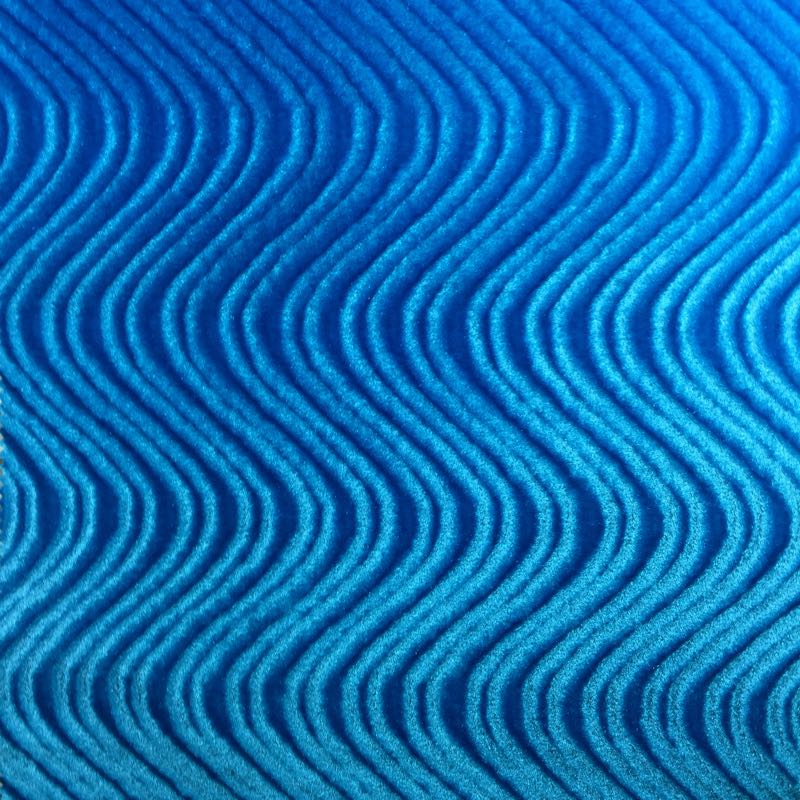 Flocking Velvet with Wave: 410 Turquoise