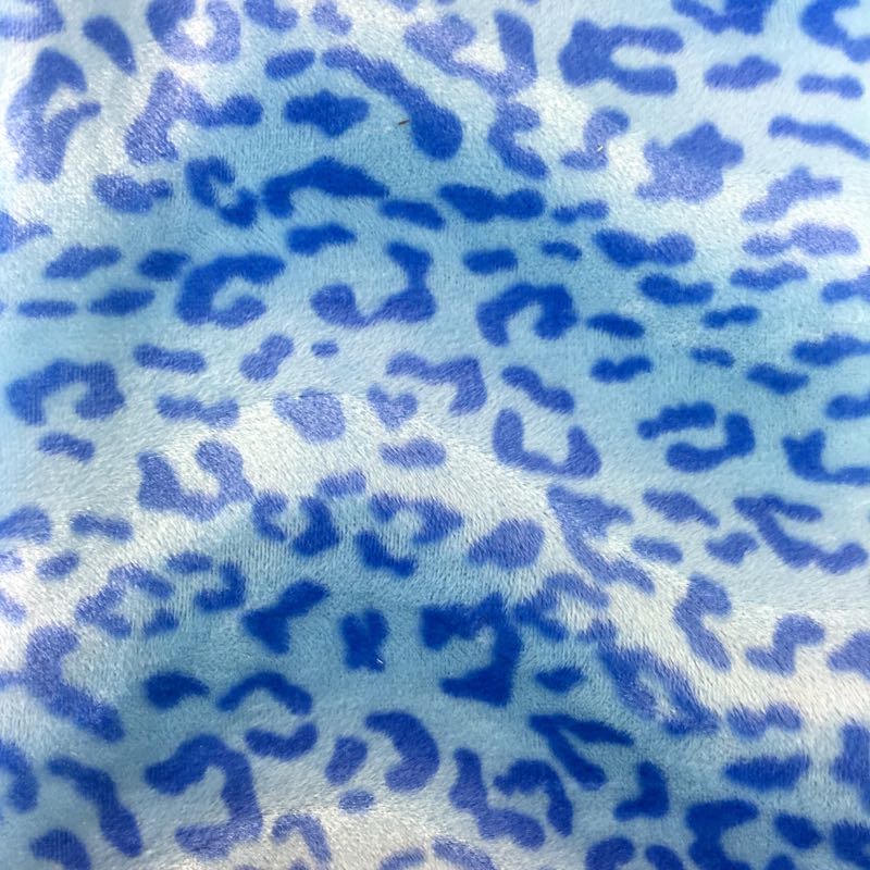 Velboa Animal Prints: 33 Baby Leopard Blue - Click Image to Close