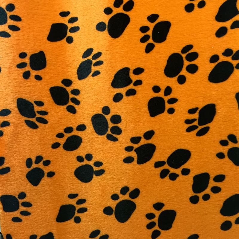 Velboa Animal Prints: 45-d Paw Orange - Click Image to Close