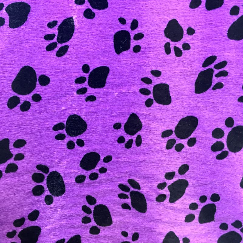 Velboa Animal Prints: 45-b Paw Purple