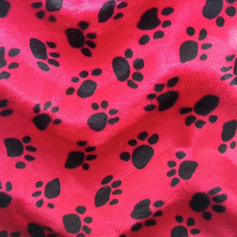 Velboa Animal Prints: 45-c Paw Red