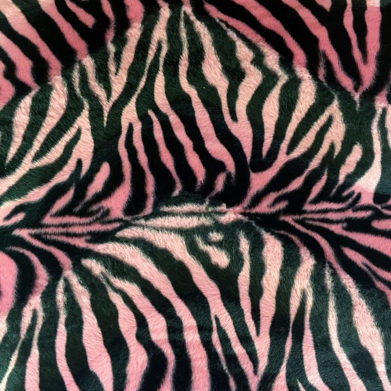 Velboa Animal Prints: 65 Zebra Pink Small - Click Image to Close