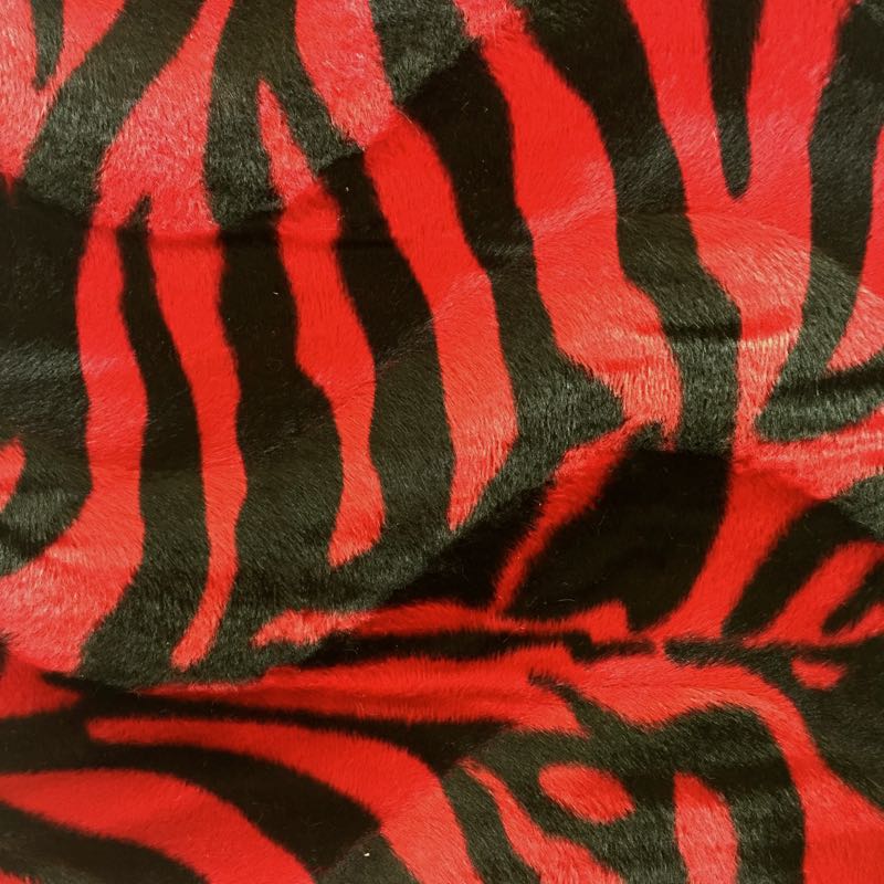 Velboa Animal Prints: 29 Zebra Red Big - Click Image to Close