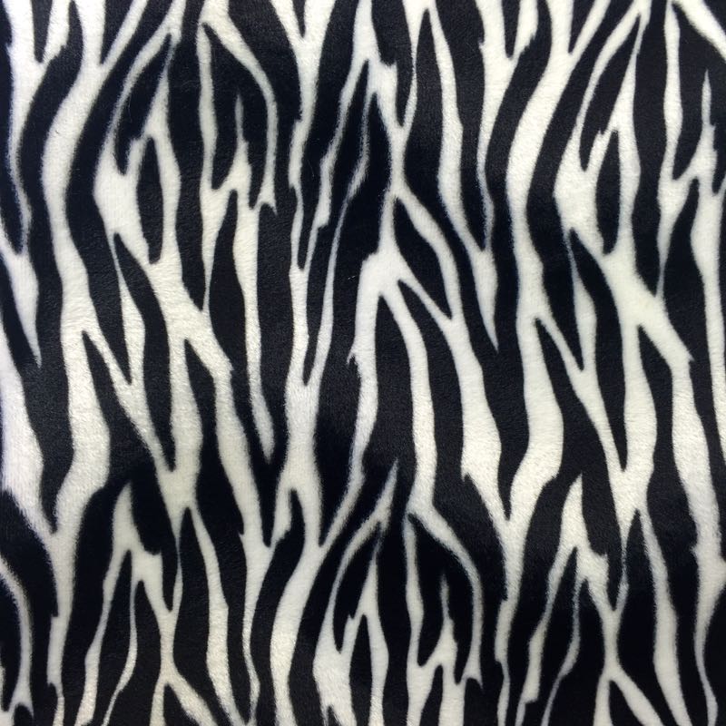 Velboa Animal Prints: 34 Zebra White Small - Click Image to Close
