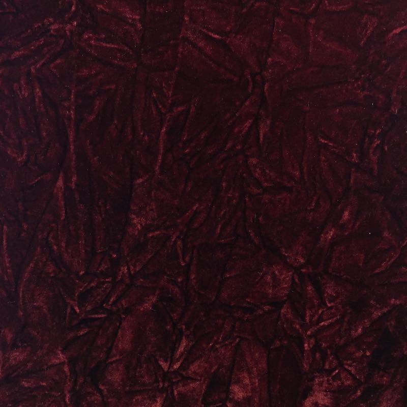 Wrinkled Crush Flocking Velvet: 600 Burgundy - Click Image to Close