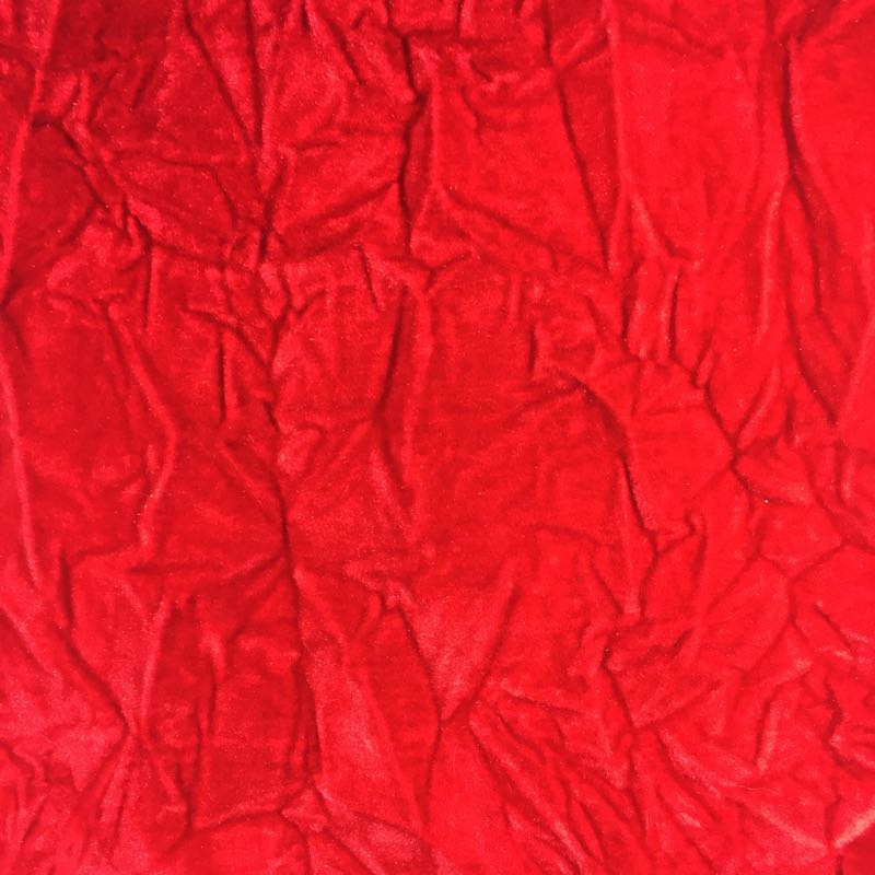 Wrinkled Crush Flocking Velvet: 602 Red - Click Image to Close